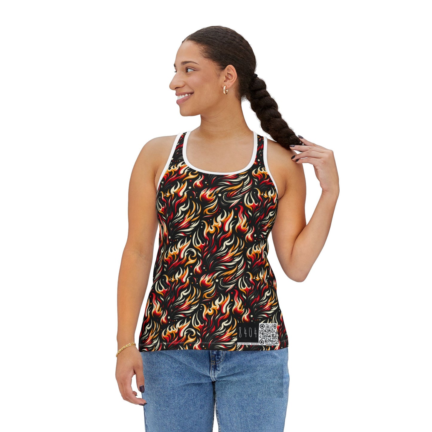 Fire & Flames Bold Streetwear Statement Women's Tank Top - 8404 Design-60