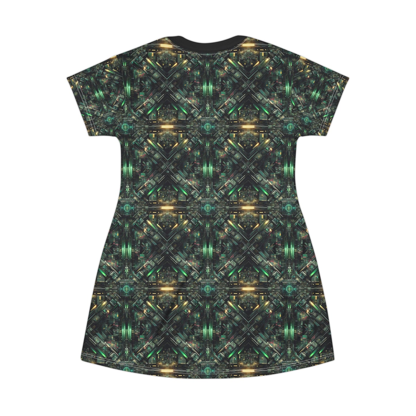 Tech Noir Graphics Tech-Inspired Streetwear T-Shirt Dress - 8404 Design-56