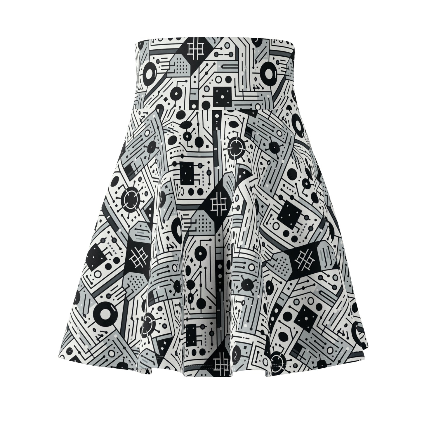 Digital Minimalism Minimalist Tech Women's Skater Skirt - 8404 Design-48