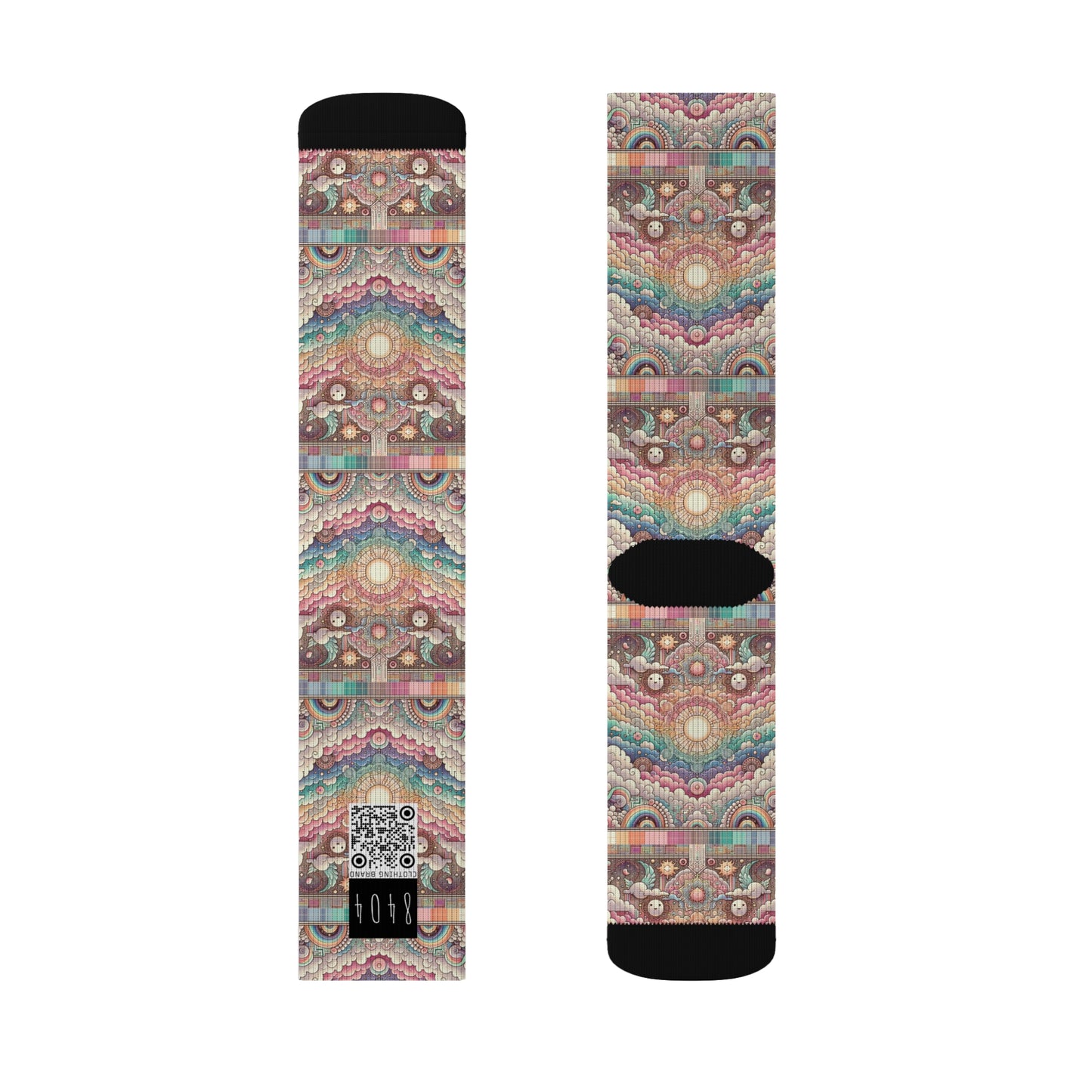 Digital Dreamland Whimsical and Nostalgic Streetwear With a Digital Twist Sublimation Socks - 8404 Design-56