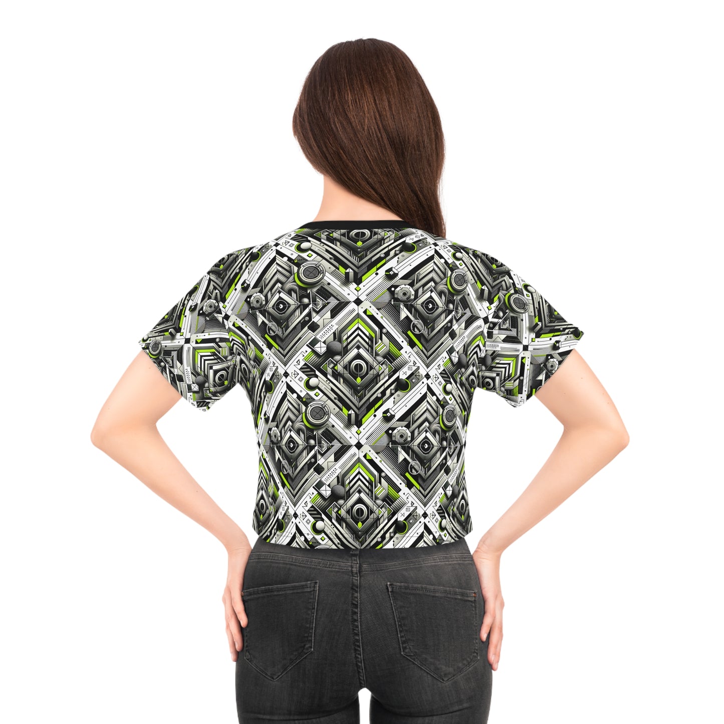 Elevated Sporty Tech Tech-Forward Streetwear Crop Tee - 8404 Design-70