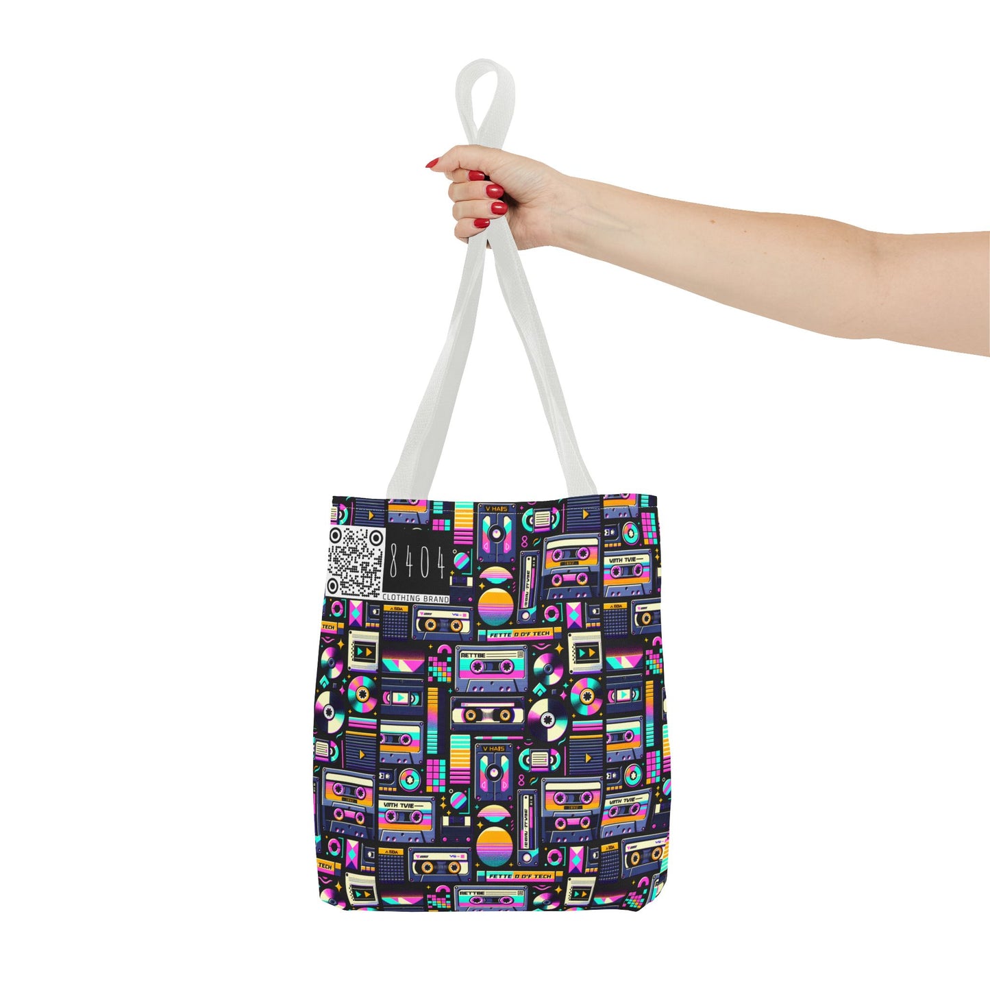 Digital Nostalgia Tech-Inspired Retro Fusion Tote Bag - 8404 Design-48