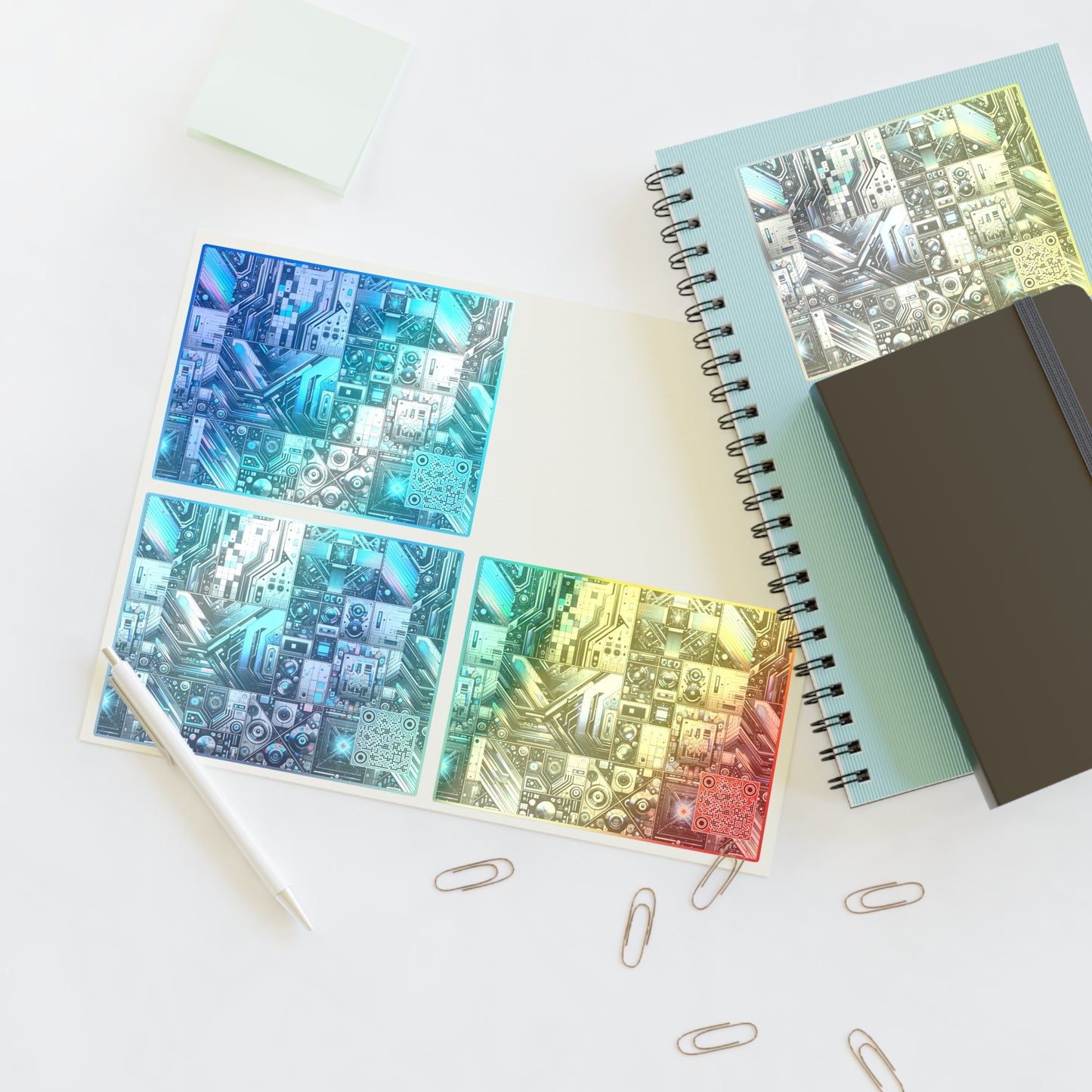 Tech-Infused Futurism Sleek Tech Edge Sticker Sheets - 8404 Design-48