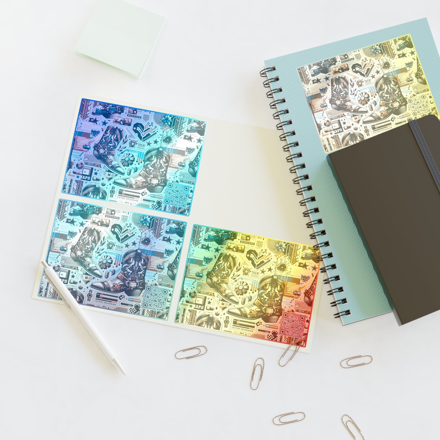 Digital Cowboy Chic Tech-Infused Western Fusion Sticker Sheets - 8404 Design-45