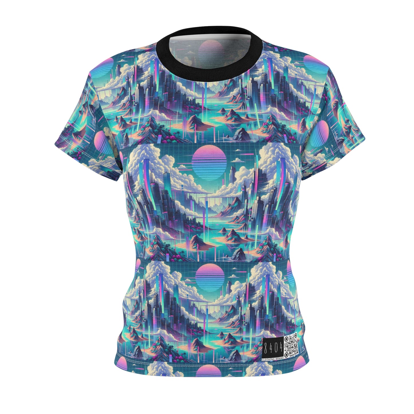 Digital Dreamscapes Digitally-Inspired Streetwear With a Dreamy, Surreal Twist Women's Cut & Sew Tee - 8404 Design-53