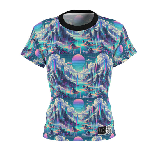 Digital Dreamscapes Digitally-Inspired Streetwear With a Dreamy, Surreal Twist Women's Cut & Sew Tee - 8404 Design-53