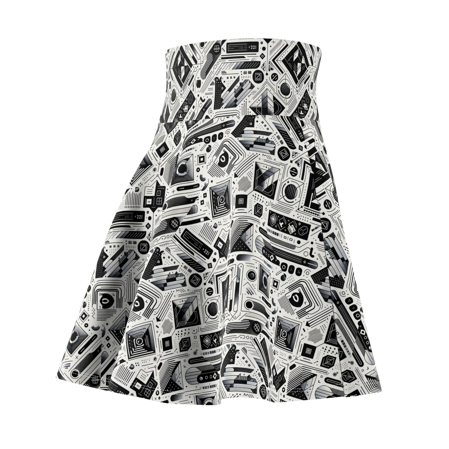 Tech Minimalism Minimalist Tech Women's Skater Skirt - 8404 Design-72