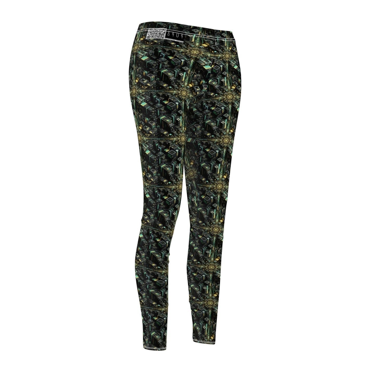 Tech Noir Graphics Tech-Inspired Streetwear Women's Cut & Sew Casual Leggings - 8404 Design-66