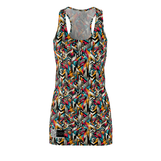 Graffiti Revival Urban Street Art Women's Cut & Sew Racerback Dress - 8404 Design-62