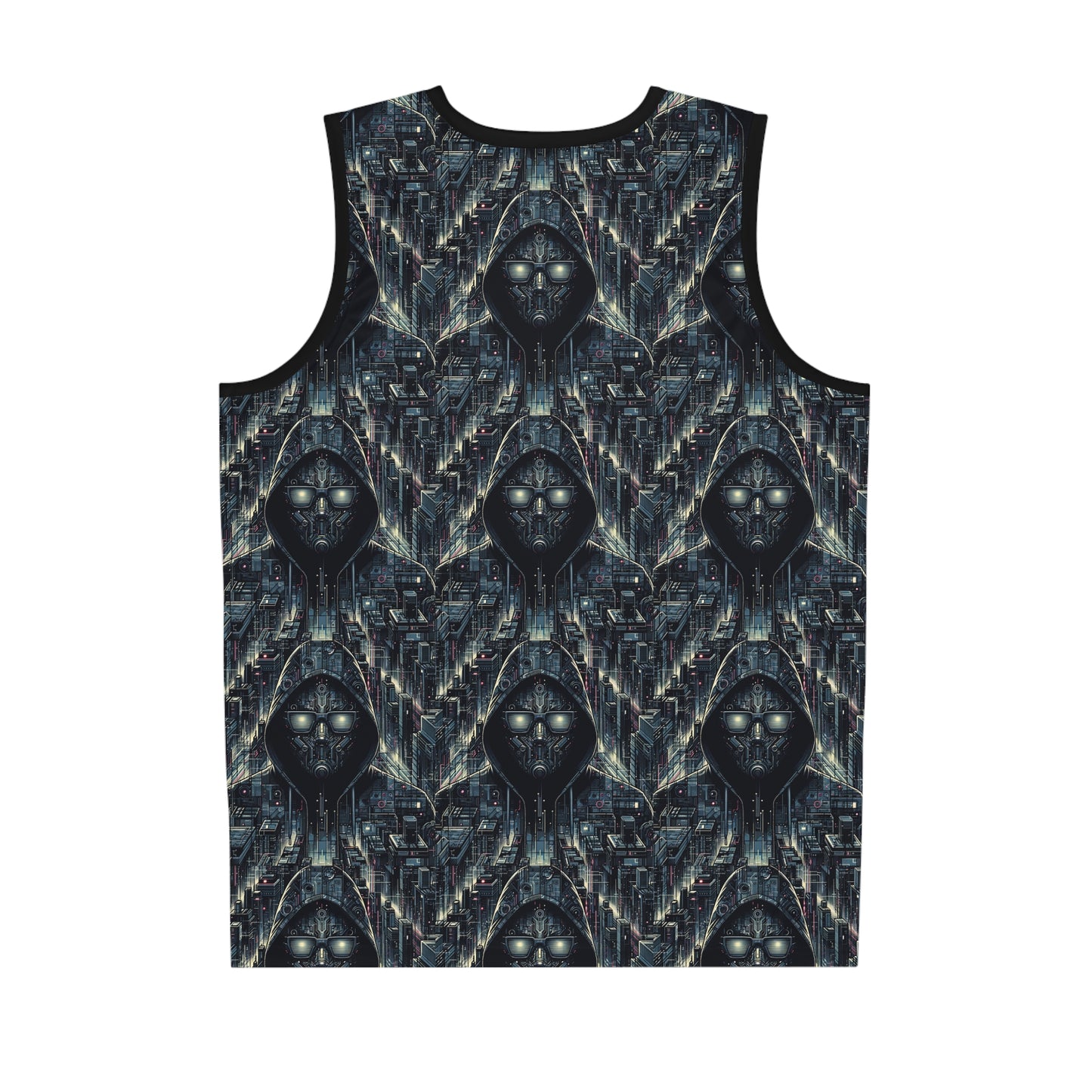 Tech Noir Aesthetics Sleek Tech Streetwear Basketball Jersey - 8404 Design-56