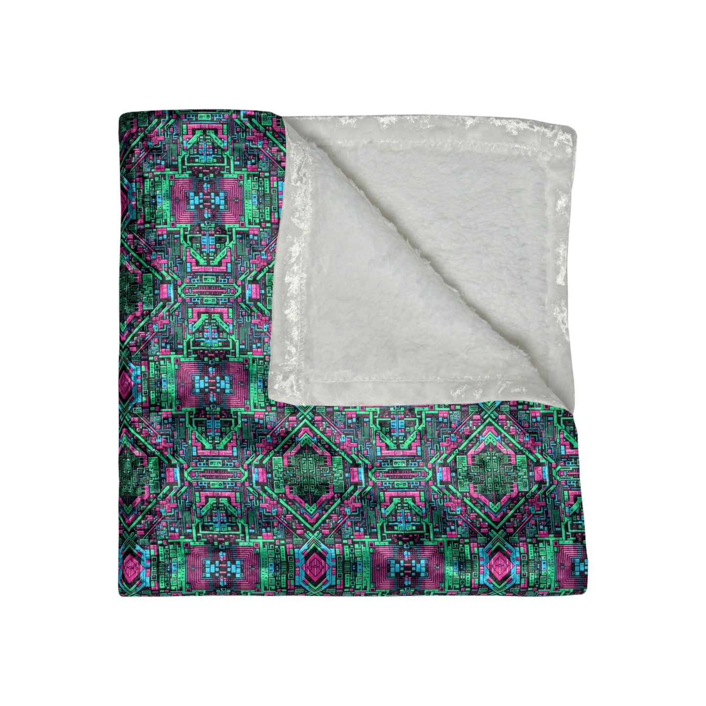 Digital Glitch Vibes Tech-Inspired Streetwear Crushed Velvet Blanket - 8404 Design-71