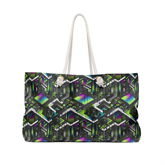 Retro Futurism Graphics Tech-Forward Streetwear Weekender Bag - 8404 Design-52
