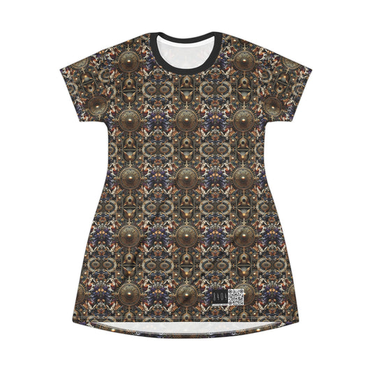 Digital Renaissance Luxurious Streetwear Inspired By Classical Art With a Modern Twist T-Shirt Dress - 8404 Design-55