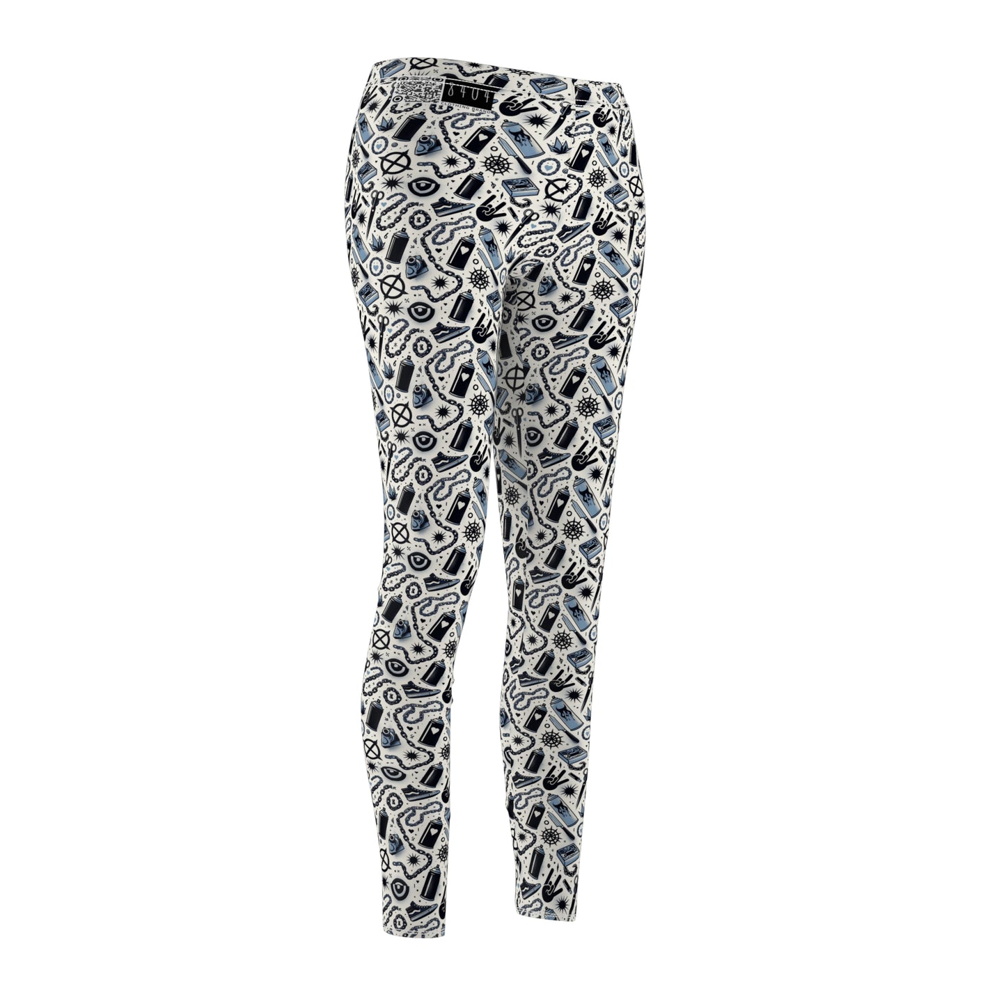 Cultural Rebellion Graphics Edgy and Rebellious With a Hint of Nostalgia Women's Cut & Sew Casual Leggings - 8404 Design-57