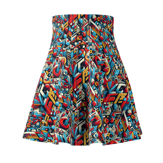 Neo-Traditional Street Art Modern Street Art Fusion Women's Skater Skirt - 8404 Design-67