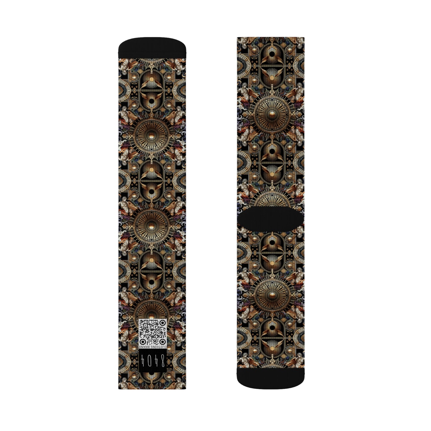 Digital Renaissance Luxurious Streetwear Inspired By Classical Art With a Modern Twist Sublimation Socks - 8404 Design-55