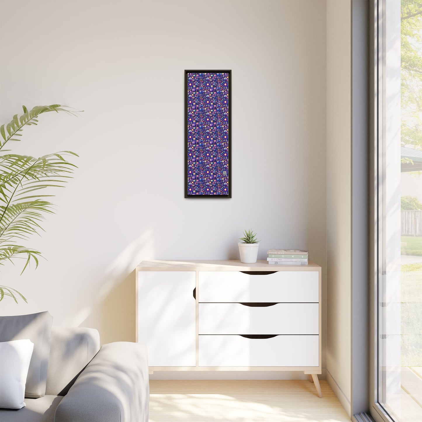 Digital Nostalgia Modern Retro Fusion Matte Canvas, Framed (multi-Color) - 8404 Design-64 B