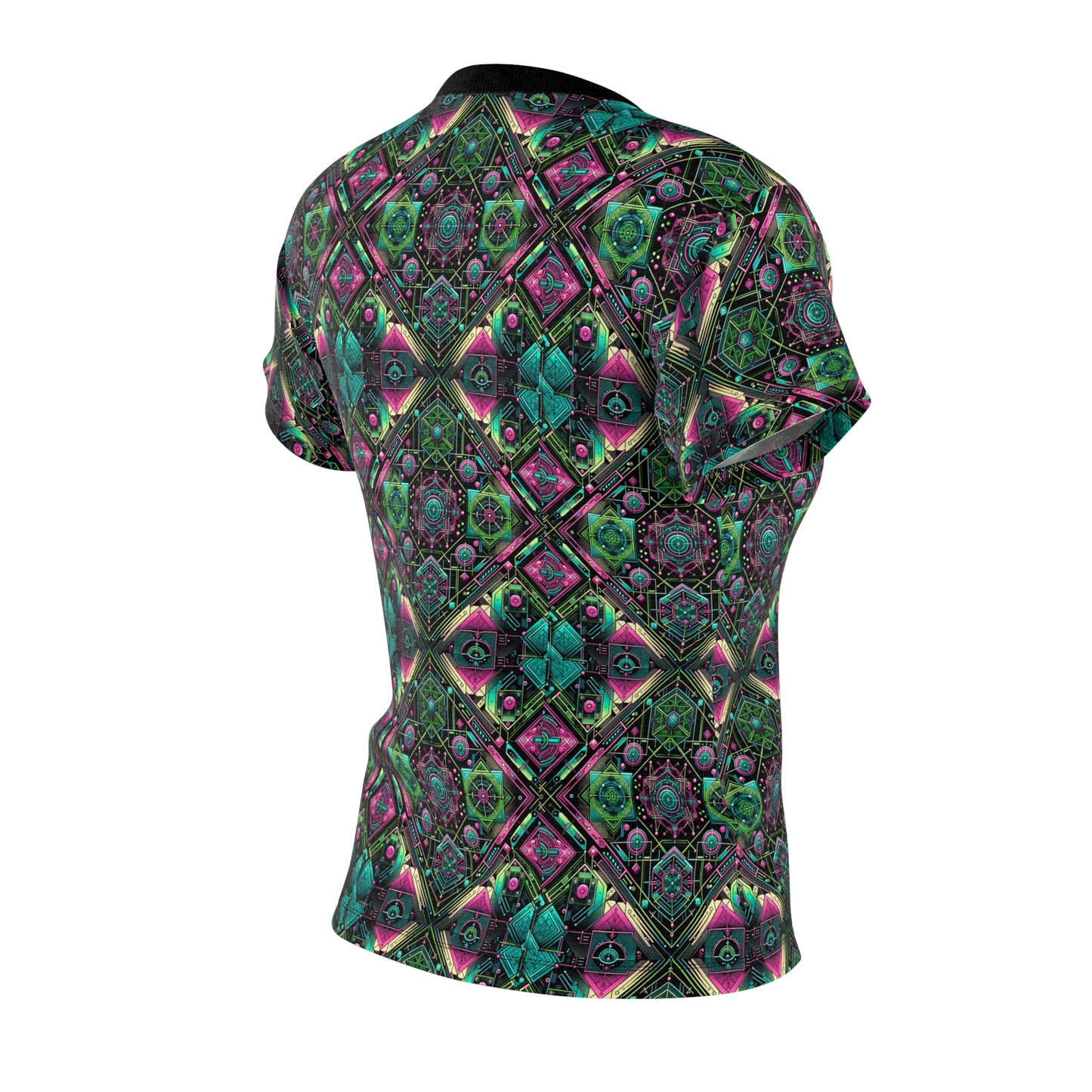 Tech-Infused Graphics Tech-Forward Streetwear Women's Cut & Sew Tee - 8404 Design-45