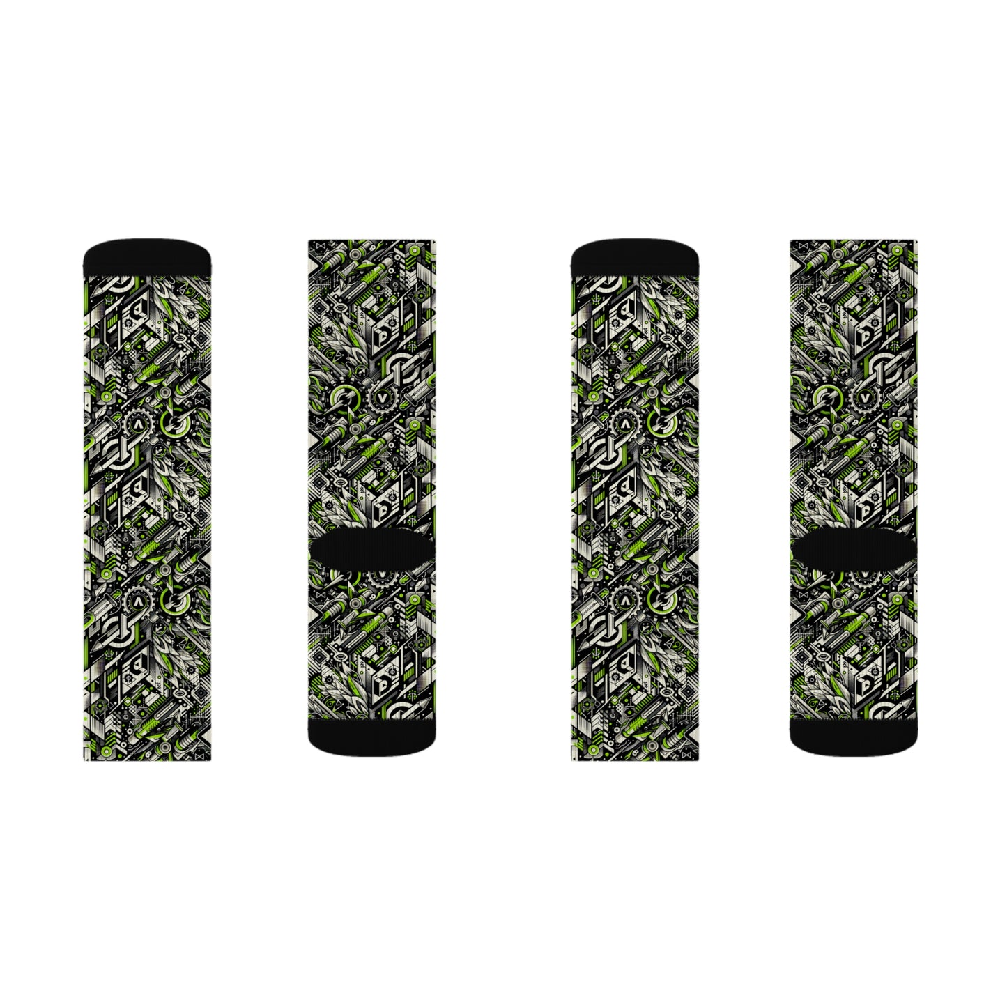 Graffiti Tech Fusion Bold Streetwear Fusion Sublimation Socks - 8404 Design-59