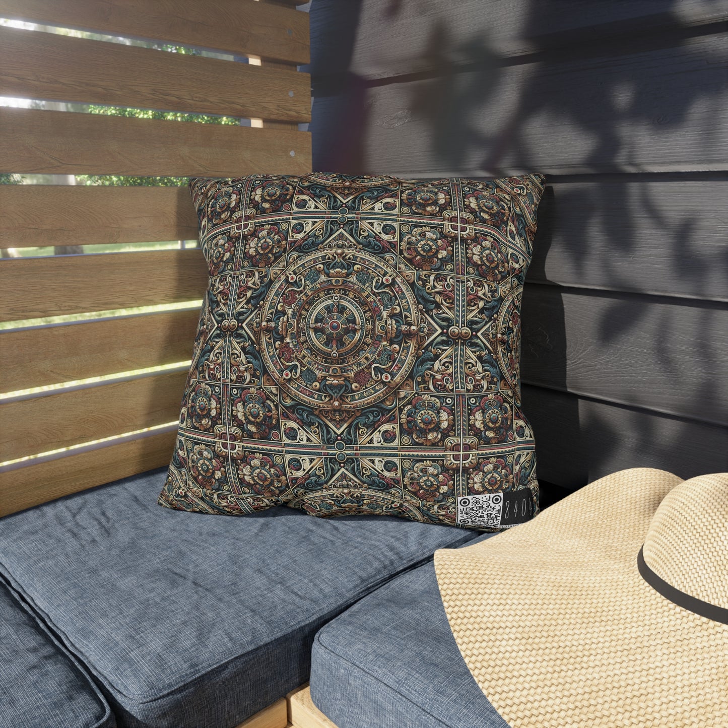Urban Renaissance Historical Fusion With Street Edge Outdoor Pillow - 8404 Design-57