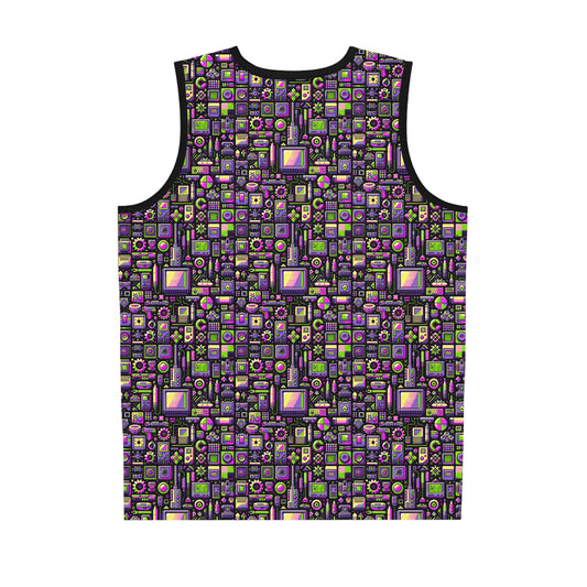 Digital Nostalgia Remix Modern Vintage Fusion Basketball Jersey - 8404 Design-67