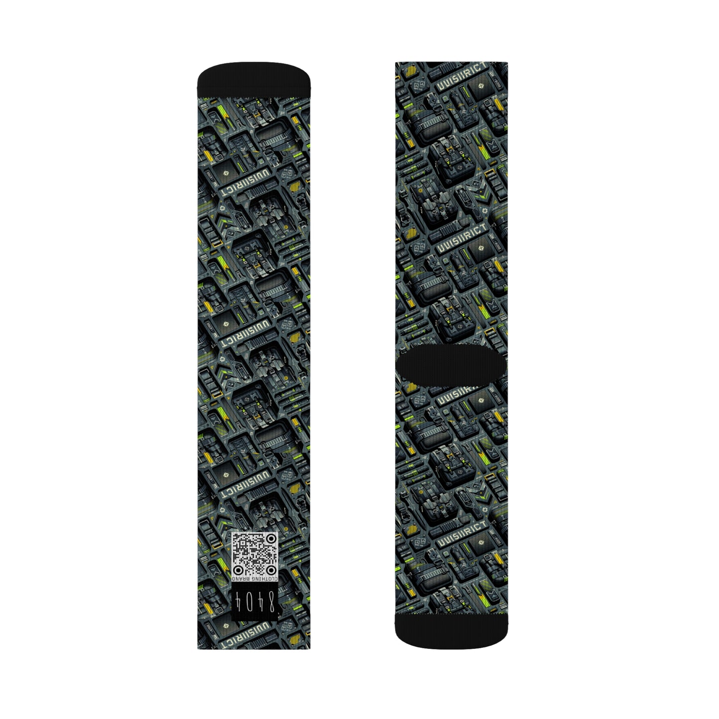 Tech Utility Streetwear Futuristic Tech-Forward Sublimation Socks - 8404 Design-47