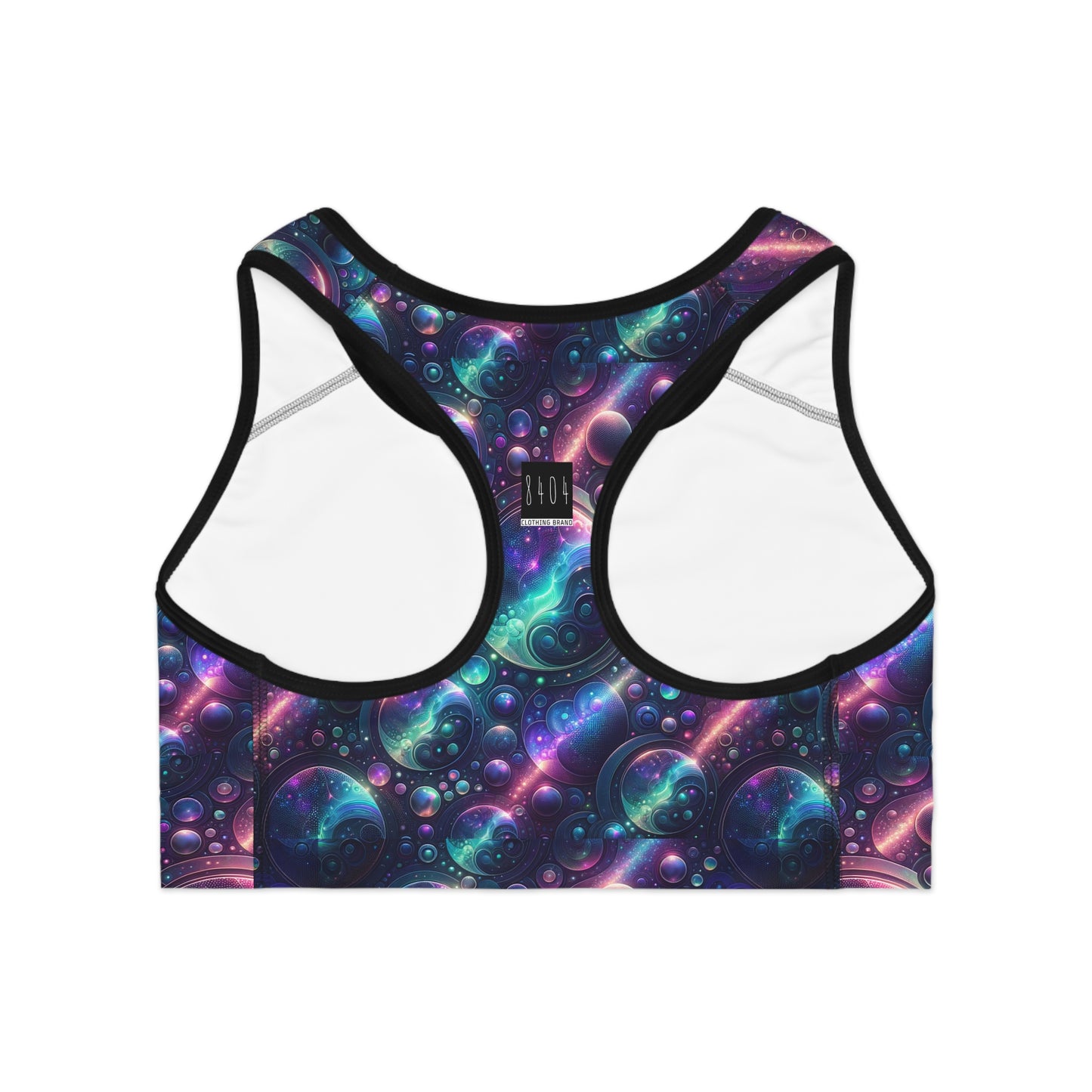 Iridescent Tech Fusion Tech-Forward Streetwear Sports Bra - 8404 Design-51