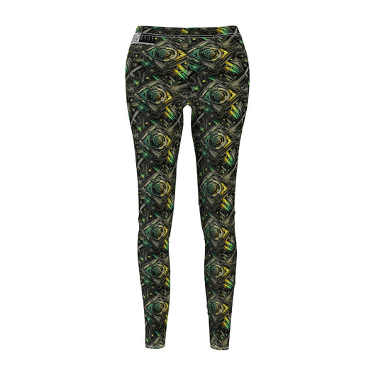 Tech Noir Graphics Tech-Inspired Streetwear Women's Cut & Sew Casual Leggings - 8404 Design-57