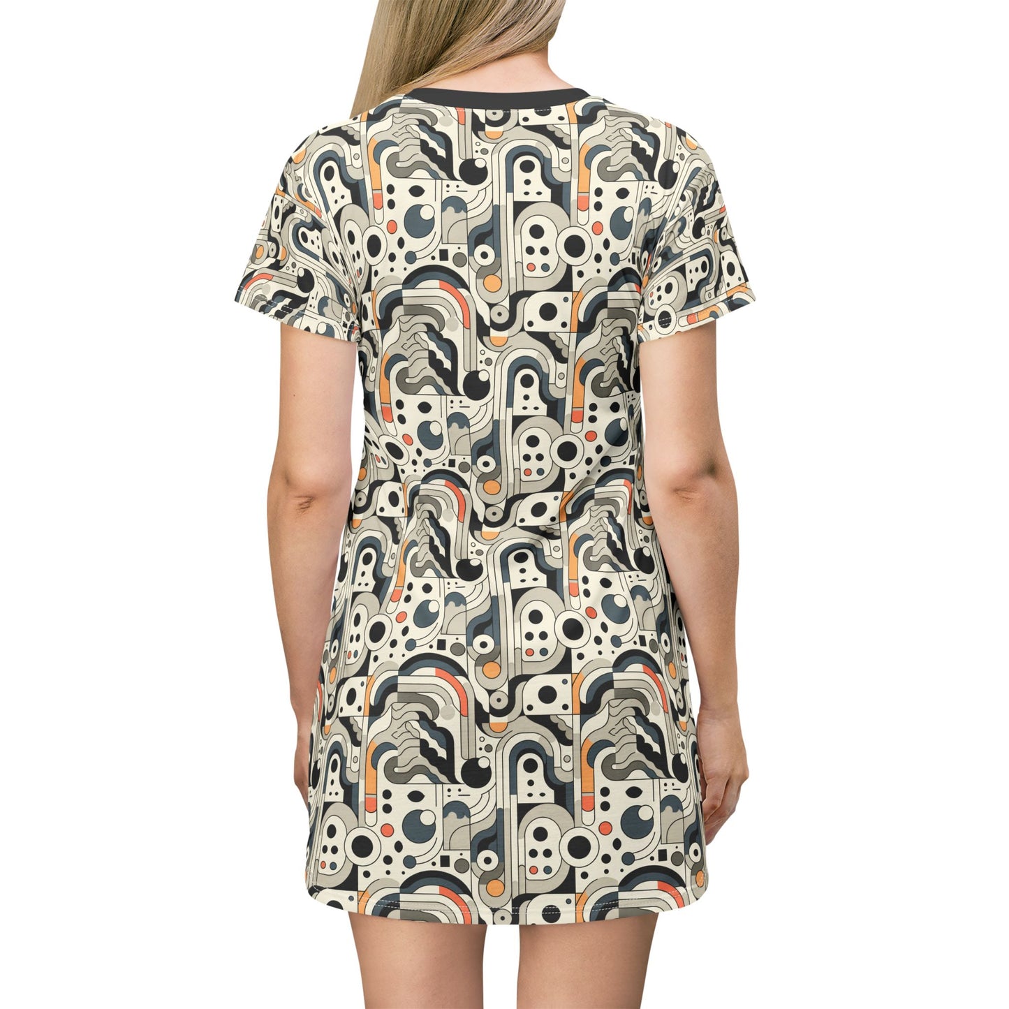 Modern Minimalism Minimalist Tech T-Shirt Dress - 8404 Design-60