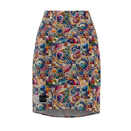 Digital Artistic Expression Artistic Streetwear Women's Pencil Skirt - 8404 Design-49