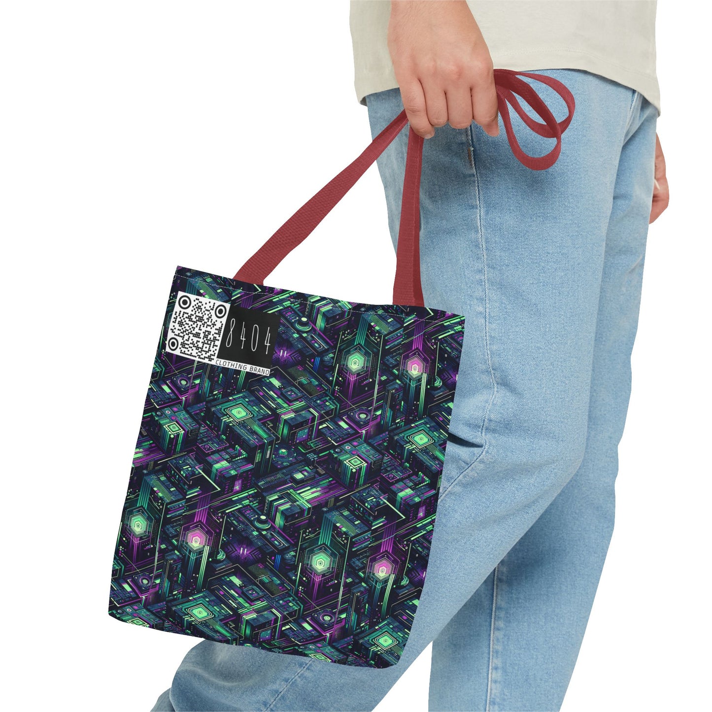 Tech Noir Aesthetics Tech-Forward Urban Dystopia Tote Bag - 8404 Design-43