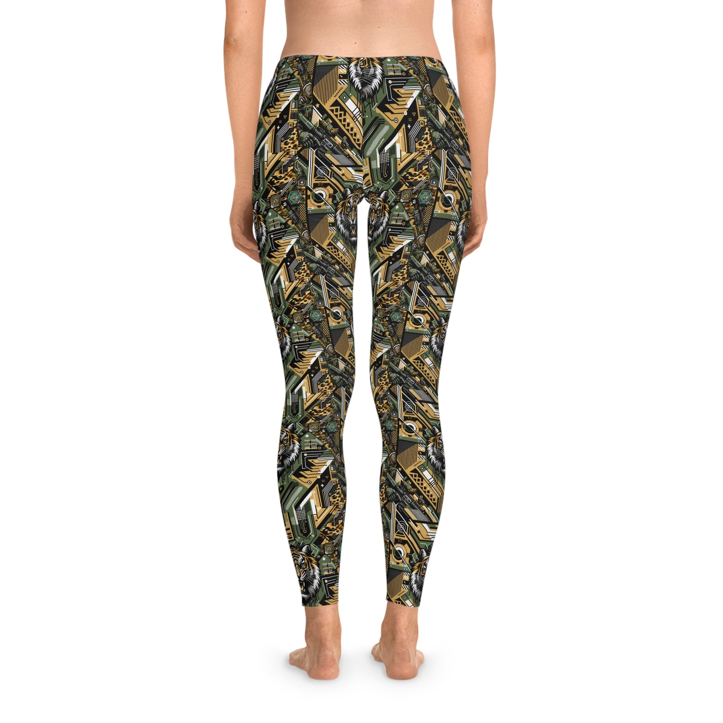 Neo-Camo Fusion Tech-Forward Streetwear Stretch Leggings - 8404 Design-58