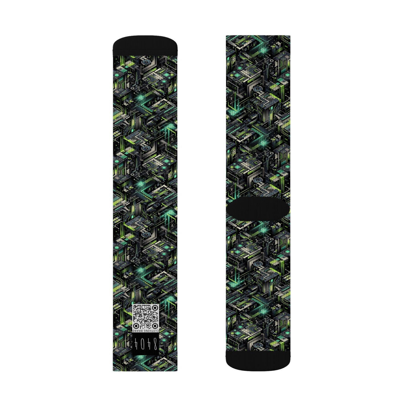 Tech-Infused Graphics Tech-Forward Streetwear Sublimation Socks - 8404 Design-47