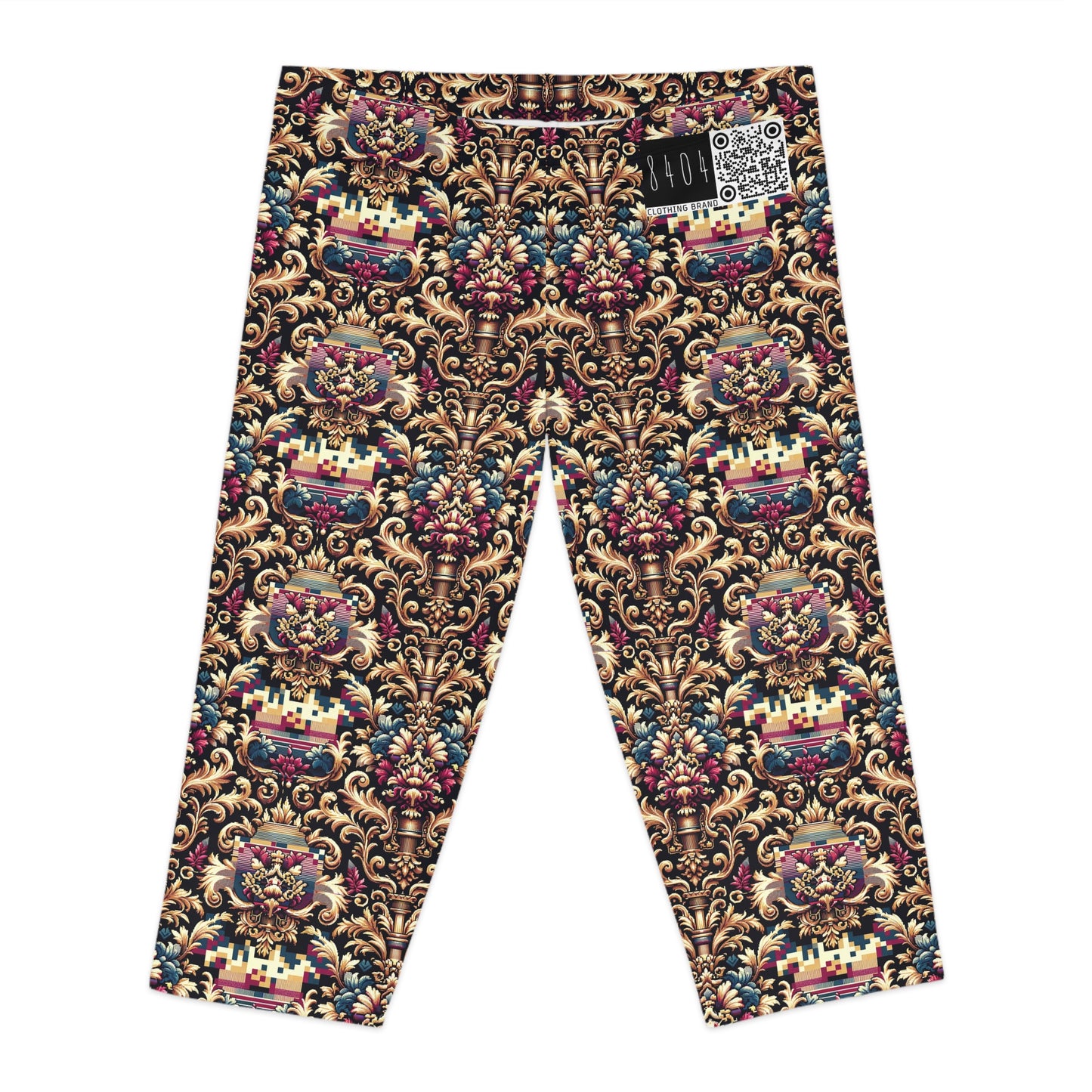 Digital Renaissance Modern Baroque Fusion Women's Capri Leggings - 8404 Design-53