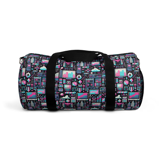 Digital Rebellion Youthful Streetwear with a Rebellious Digital Twist Duffel Bag - 8404 Design-71