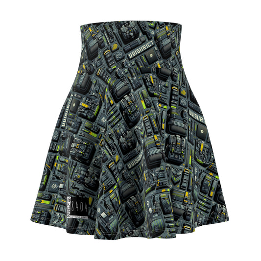 Tech Utility Streetwear Futuristic Tech-Forward Women's Skater Skirt - 8404 Design-47