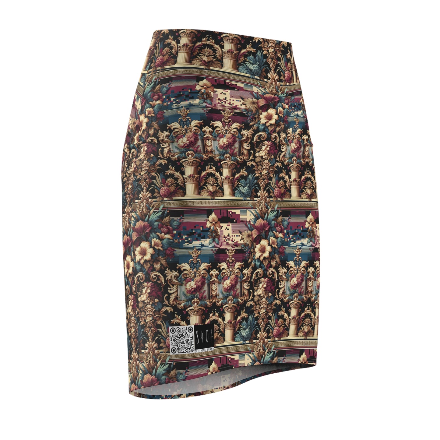 Digital Renaissance Modern Baroque Fusion Women's Pencil Skirt - 8404 Design-58