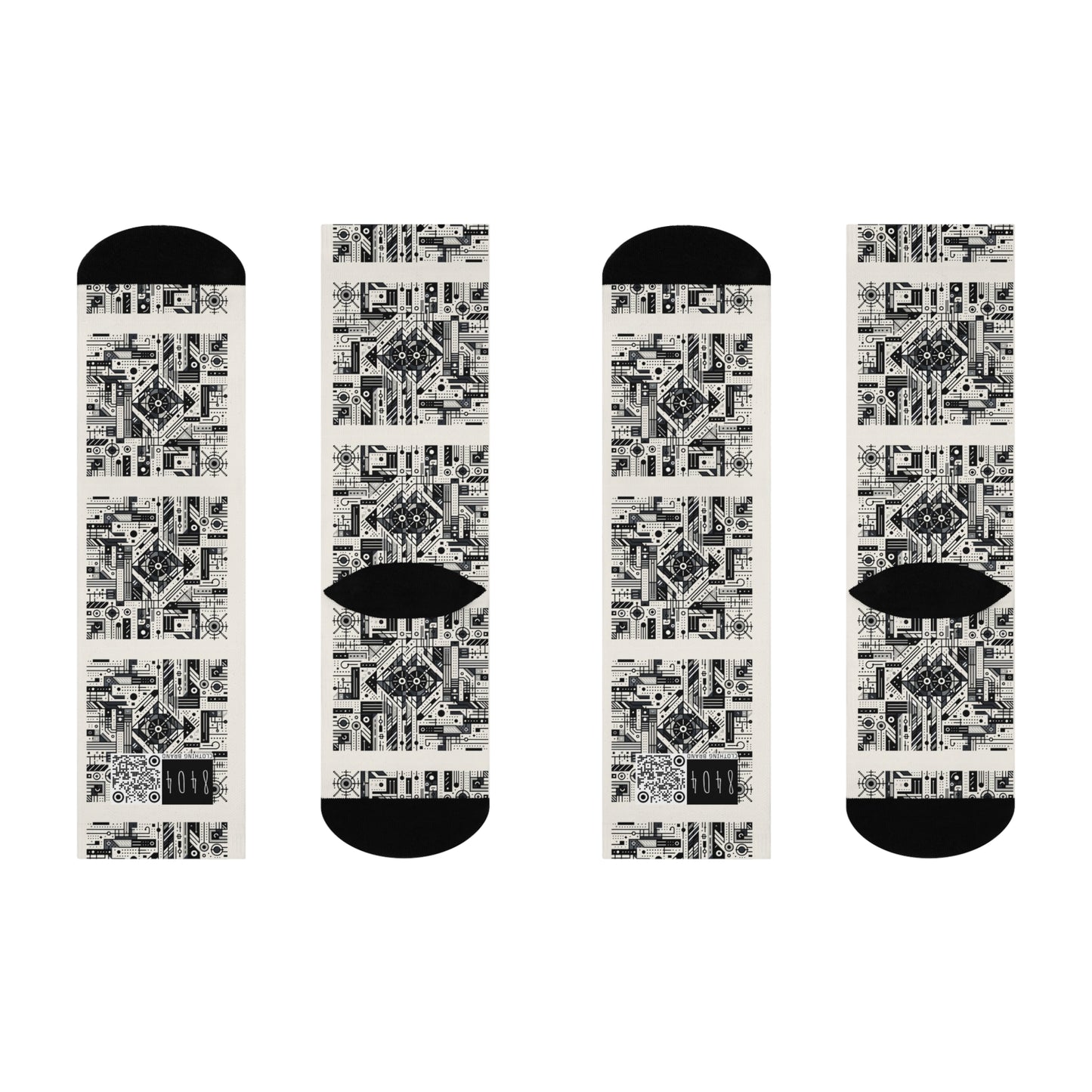 Digital Minimalism Minimalist Tech Cushioned Crew Socks - 8404 Design-47