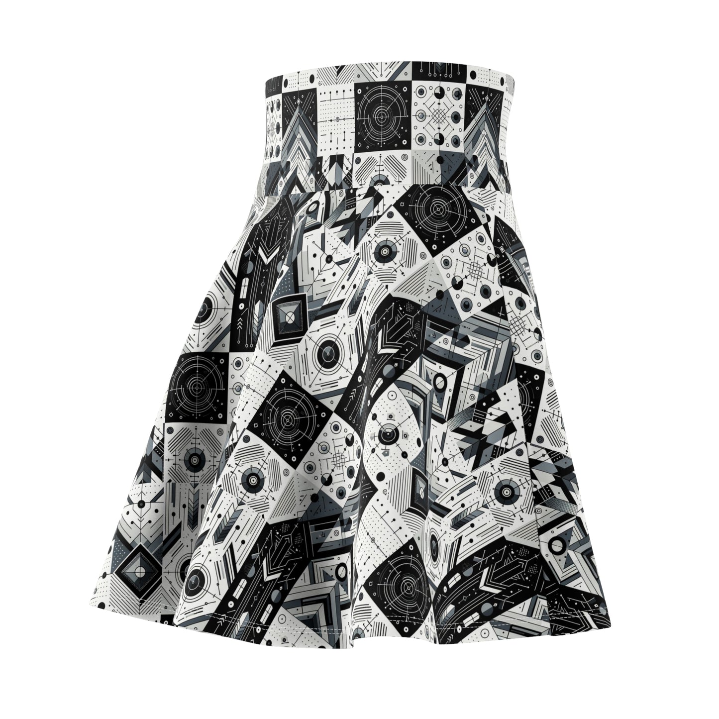 Digital Minimalism Minimalist Tech Women's Skater Skirt - 8404 Design-50