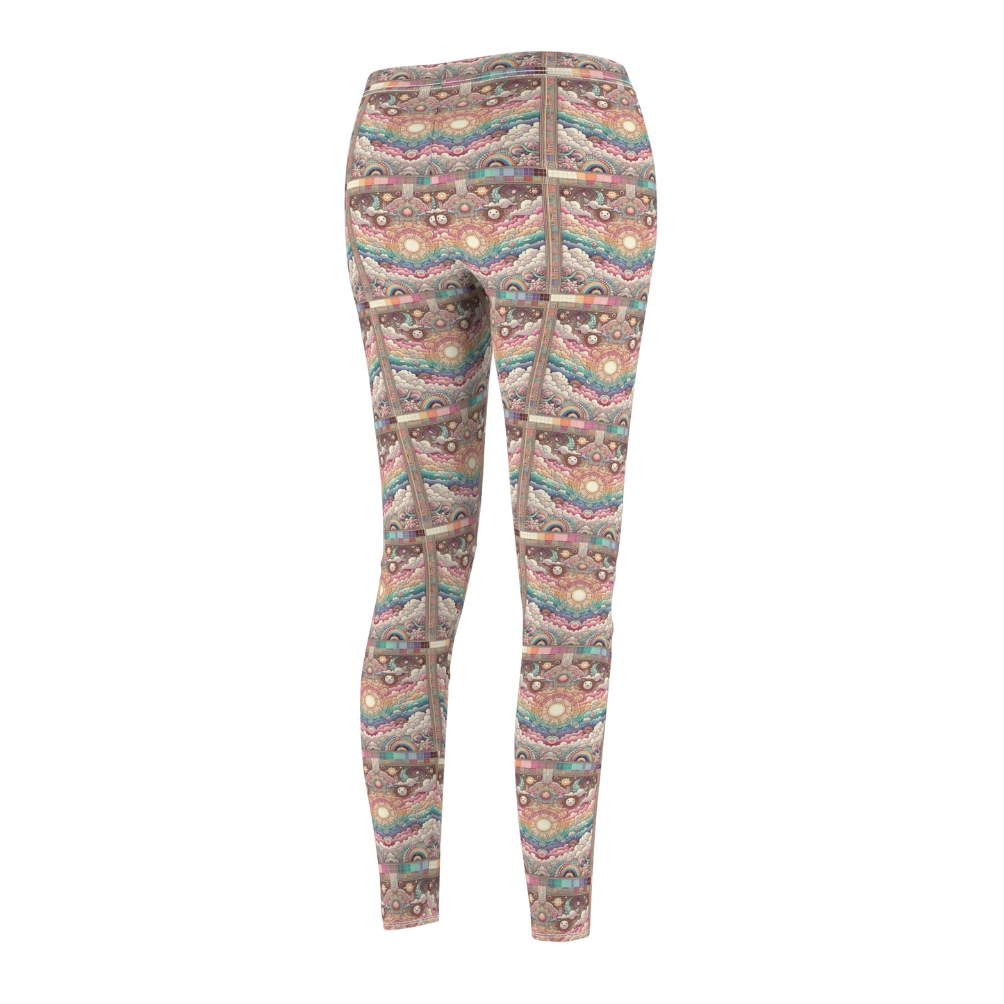 Digital Dreamland Whimsical and Nostalgic Streetwear With a Digital Twist Women's Cut & Sew Casual Leggings - 8404 Design-56