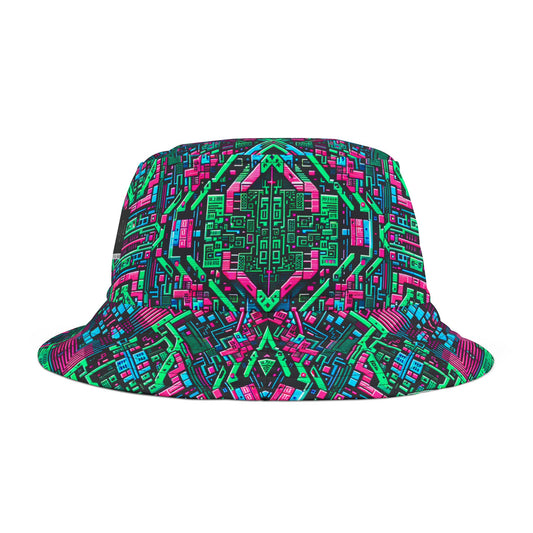 Digital Glitch Vibes Tech-Inspired Streetwear Bucket Hat - 8404 Design-71