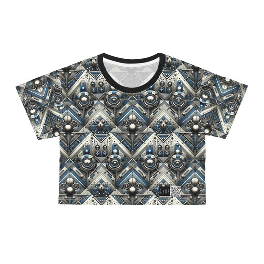 Tech Utility Fusion Tech-Forward Utility With a Futuristic Edge Crop Tee - 8404 Design-63