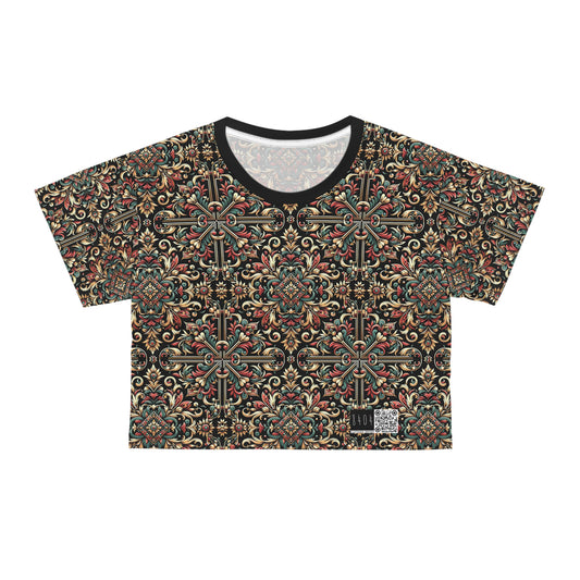 Streetwear Renaissance Artistic Clash of Old and New Crop Tee - 8404 Design-46