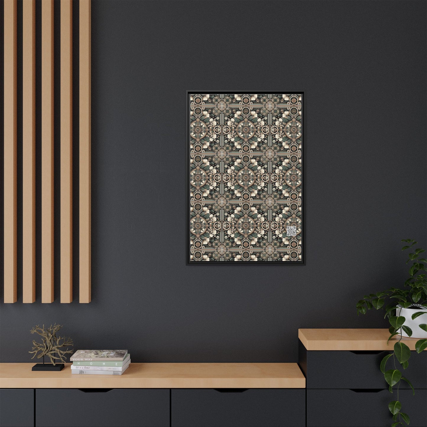 Cyber Garden Party Tech Garden Extravaganza Matte Canvas, Framed (multi-Color) - 8404 Design-66 A