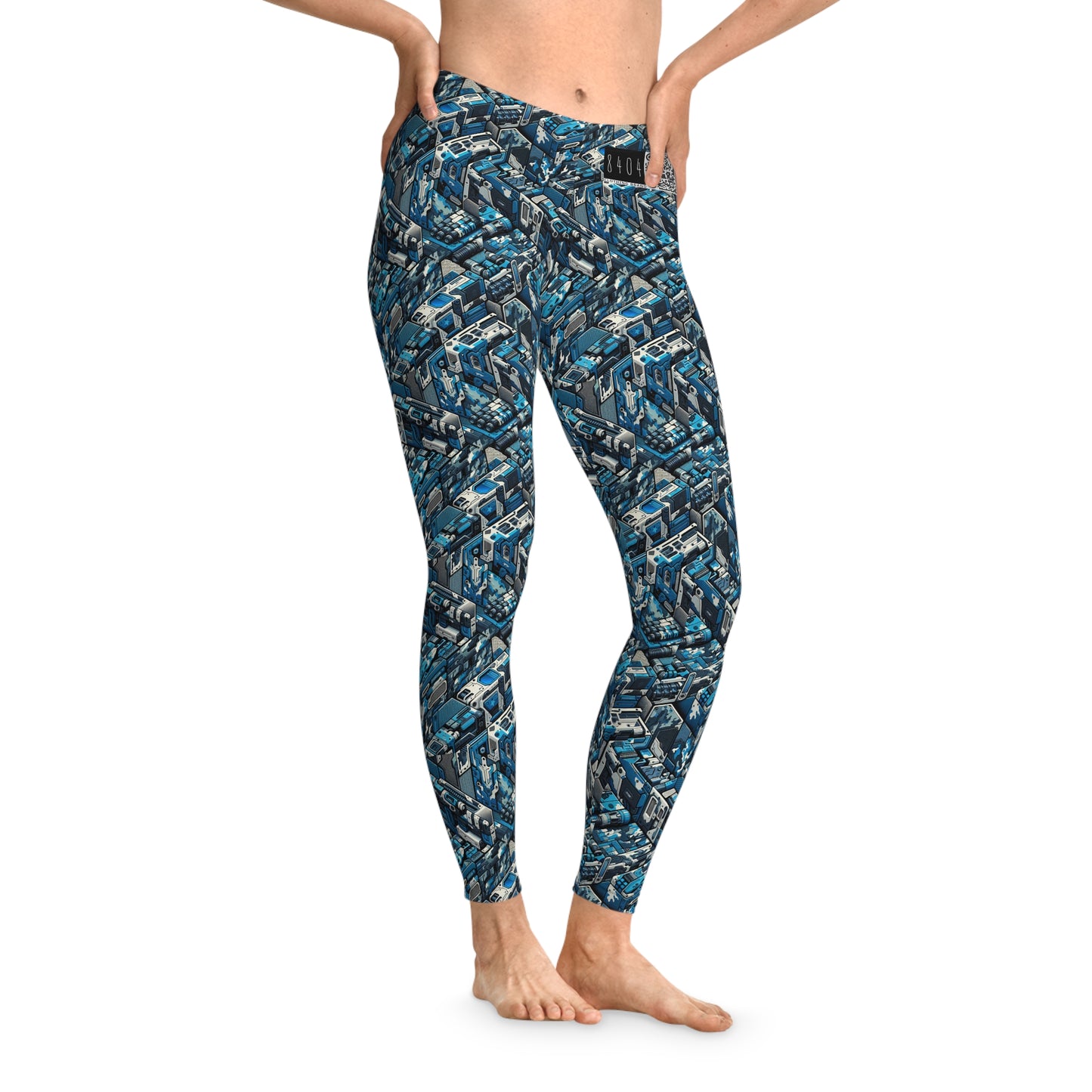 Tech Urban Camo Tech-Forward Streetwear With a Futuristic Military Edge Stretch Leggings - 8404 Design-51