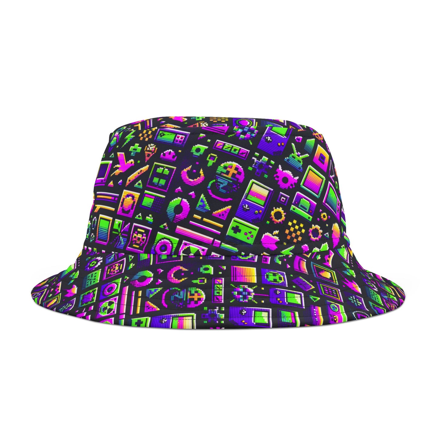 Digital Nostalgia Remix Modern Vintage Fusion Bucket Hat - 8404 Design-49