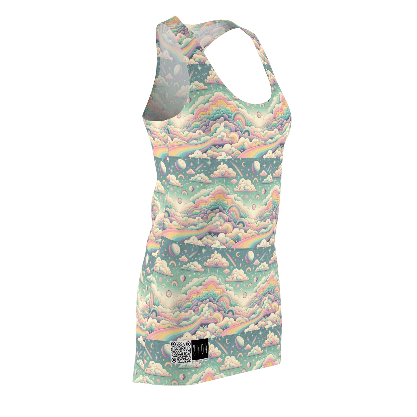 Digital Dreamland Whimsical and Nostalgic Streetwear With a Digital Twist Women's Cut & Sew Racerback Dress - 8404 Design-65