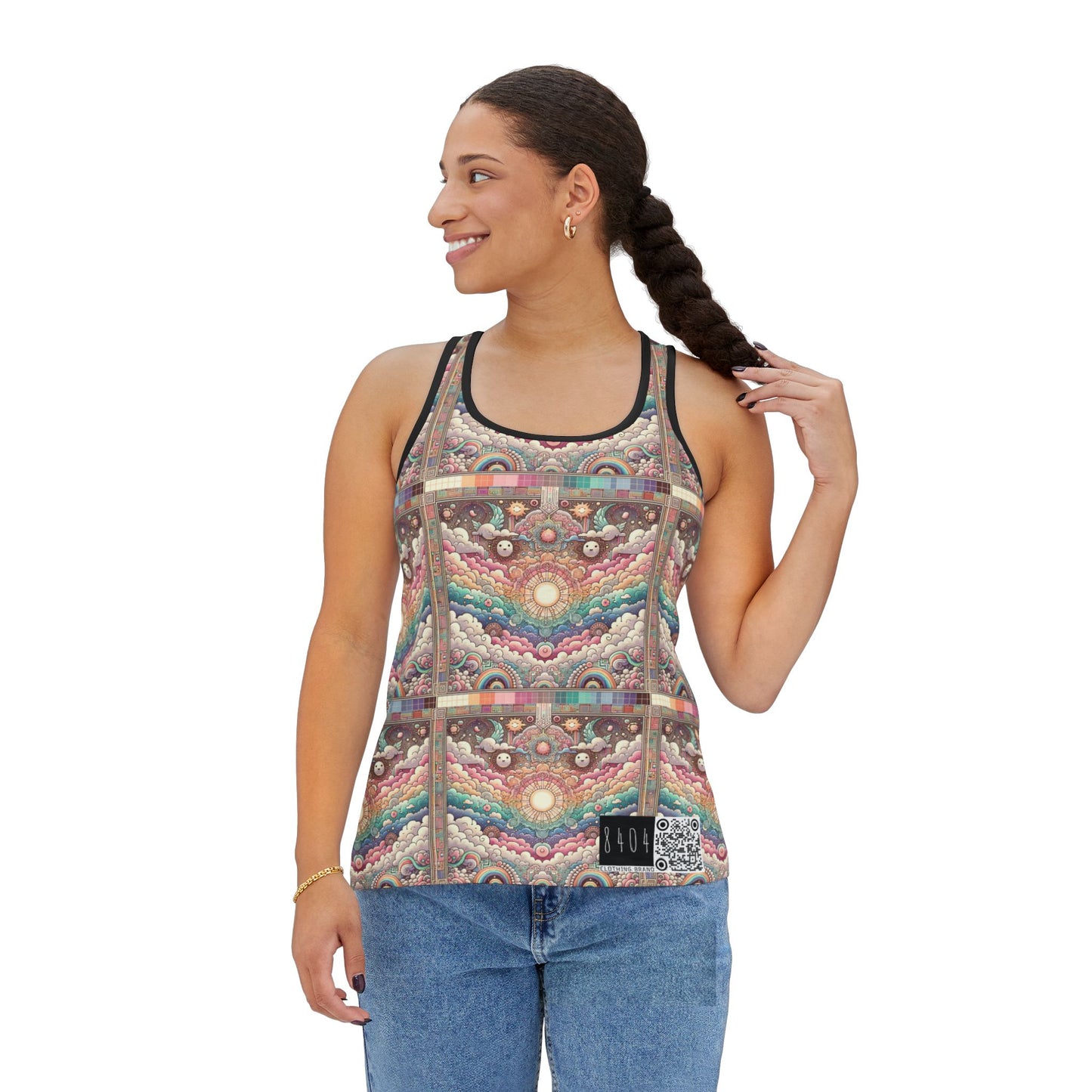Digital Dreamland Whimsical and Nostalgic Streetwear With a Digital Twist Women's Tank Top - 8404 Design-56