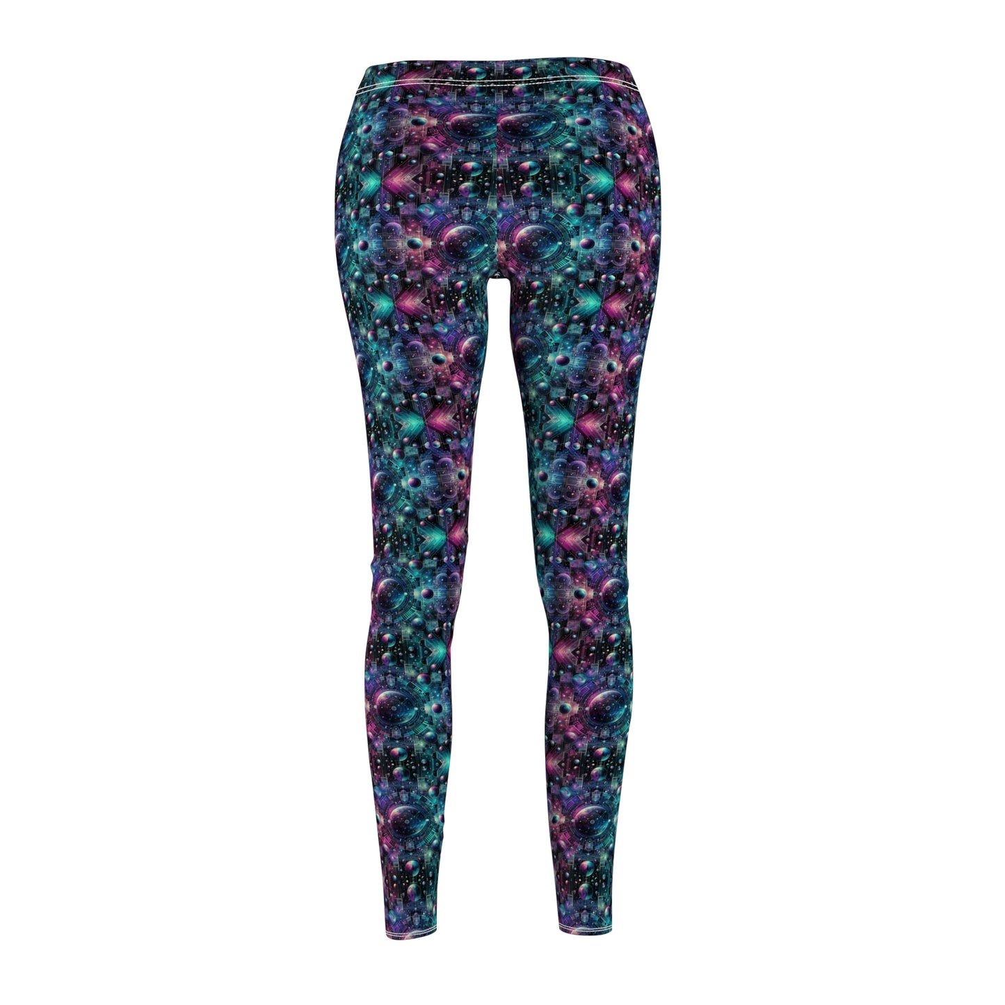 Galactic Hues Tech-Forward Cosmic Fusion Women's Cut & Sew Casual Leggings - 8404 Design-59