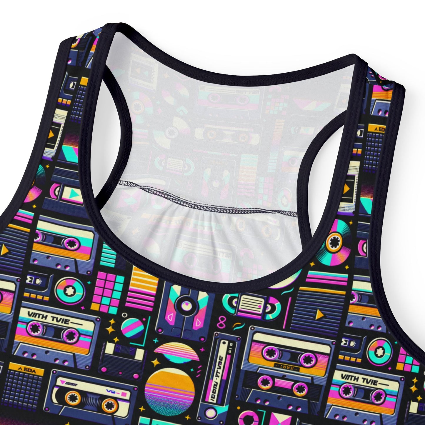 Digital Nostalgia Tech-Inspired Retro Fusion Women's Tank Top - 8404 Design-48